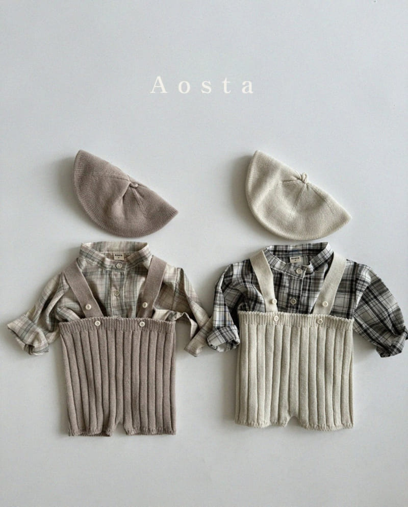 Aosta - Korean Baby Fashion - #babywear - Rib Knit Dungarees - 6