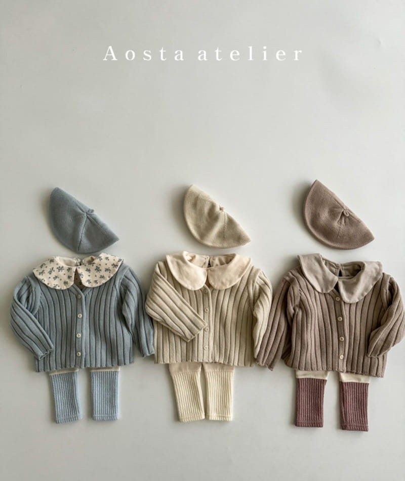 Aosta - Korean Baby Fashion - #onlinebabyshop - Rib Knit Cardigan - 6