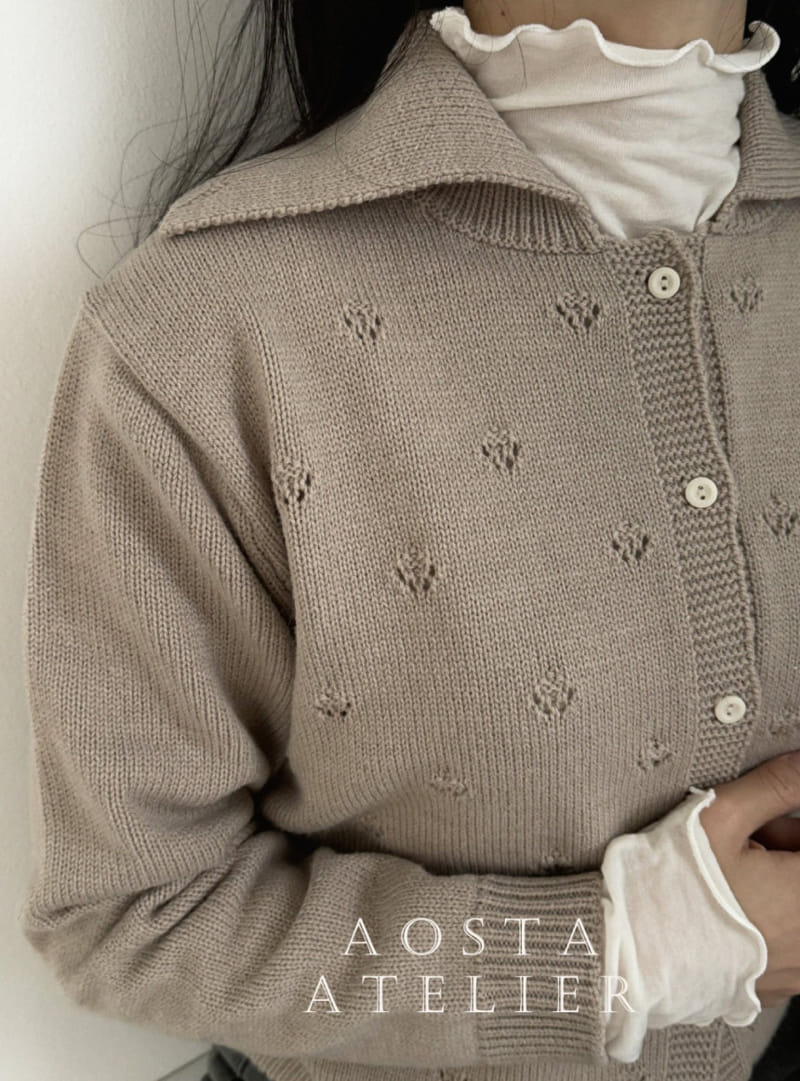 Aosta - Korean Women Fashion - #momslook - Mom Eyelet Cardigan - 11