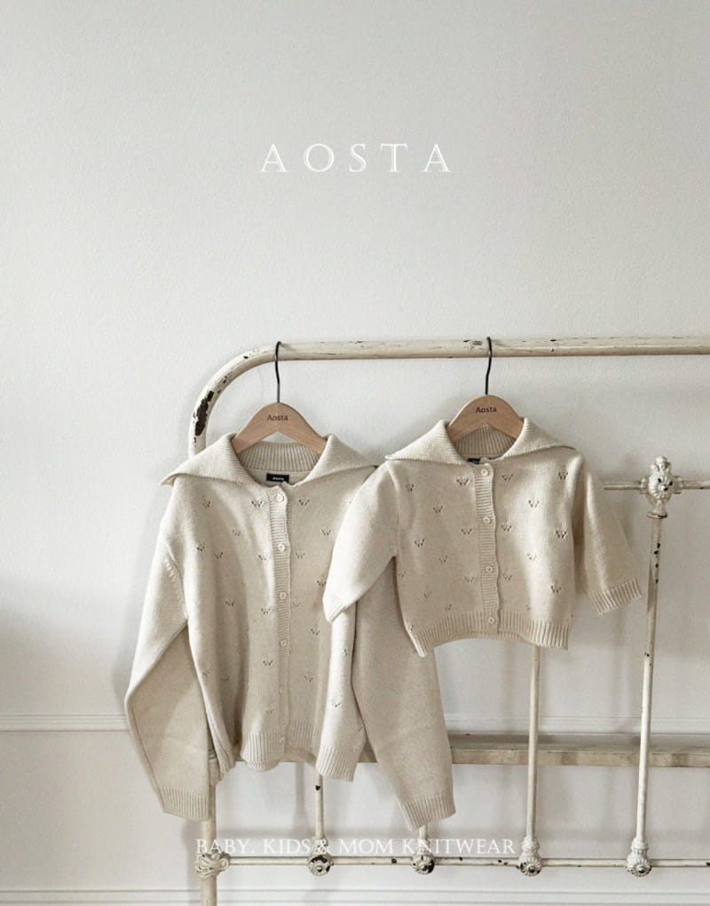 Aosta - Korean Women Fashion - #momslook - Mom Eyelet Cardigan - 7