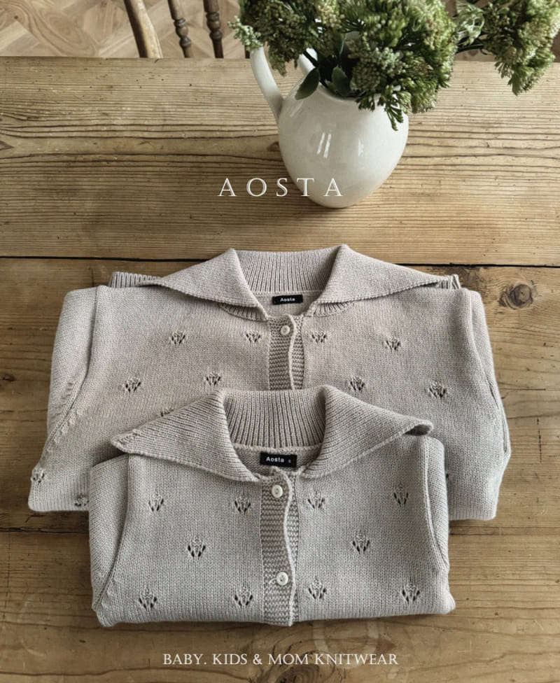 Aosta - Korean Women Fashion - #womensfashion - Mom Eyelet Cardigan - 10