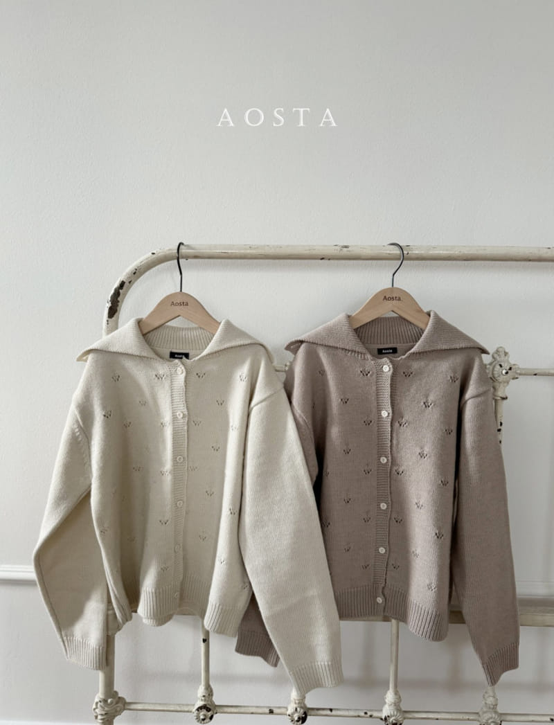 Aosta - Korean Women Fashion - #womensfashion - Mom Eyelet Cardigan - 2