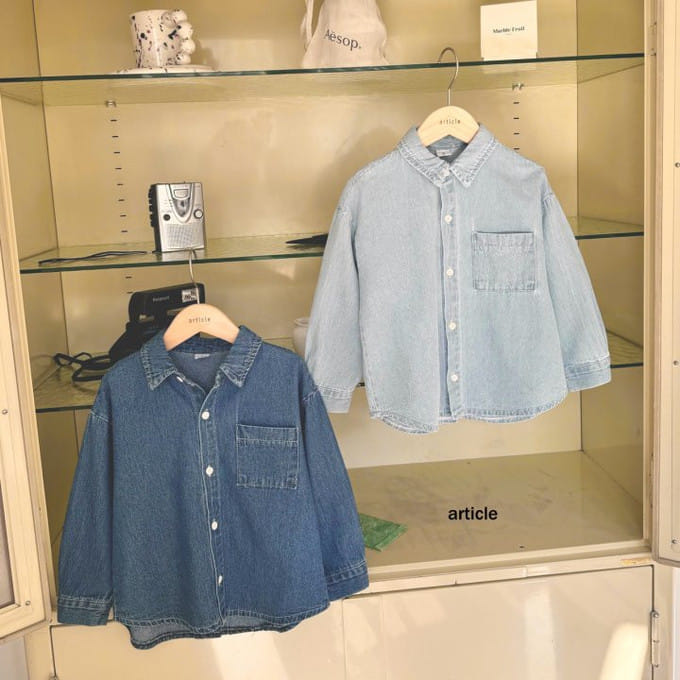 Article - Korean Children Fashion - #magicofchildhood - Aqua Denim Shirt