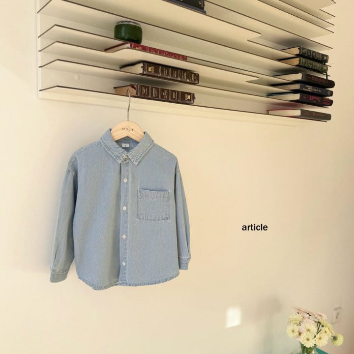 Article - Korean Children Fashion - #minifashionista - Aqua Denim Shirt - 2