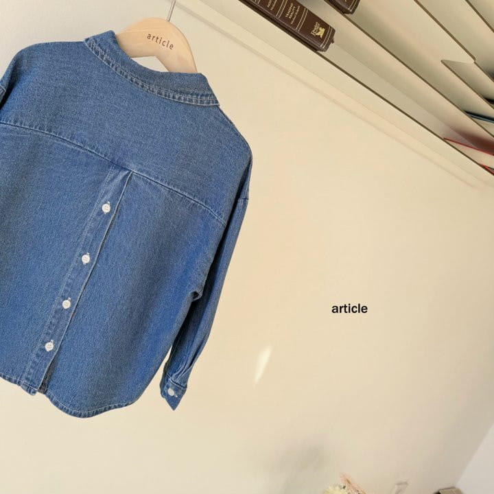 Article - Korean Children Fashion - #stylishchildhood - Aqua Denim Shirt - 6