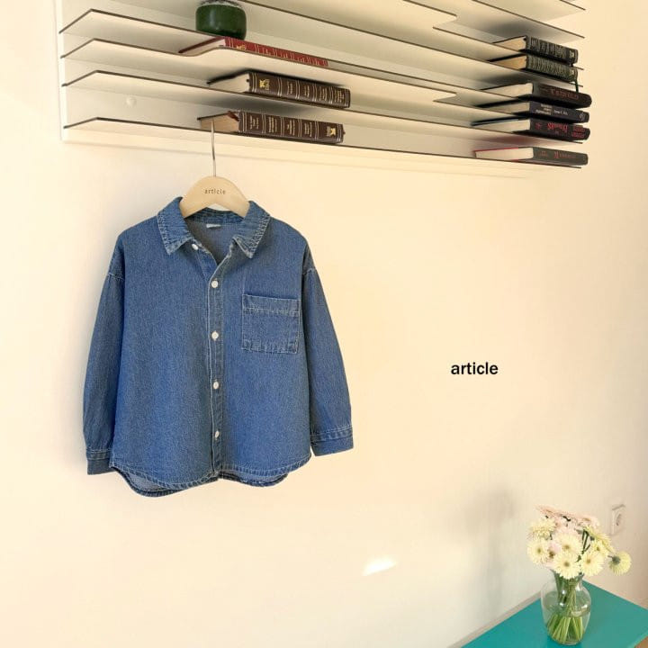 Article - Korean Children Fashion - #toddlerclothing - Aqua Denim Shirt - 5