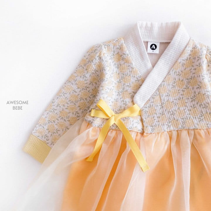 Awesome Bebe - Korean Children Fashion - #Kfashion4kids - Yellow Flower Girl Hanbok - 6