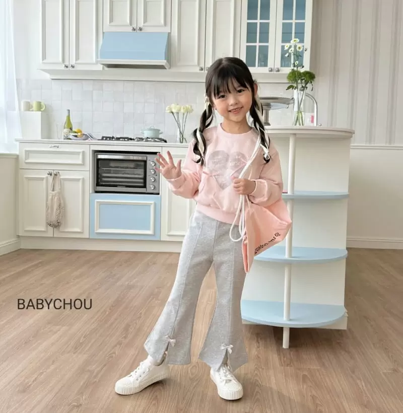 Babychou - Korean Children Fashion - #childofig - L Heart Sweatshirt - 10