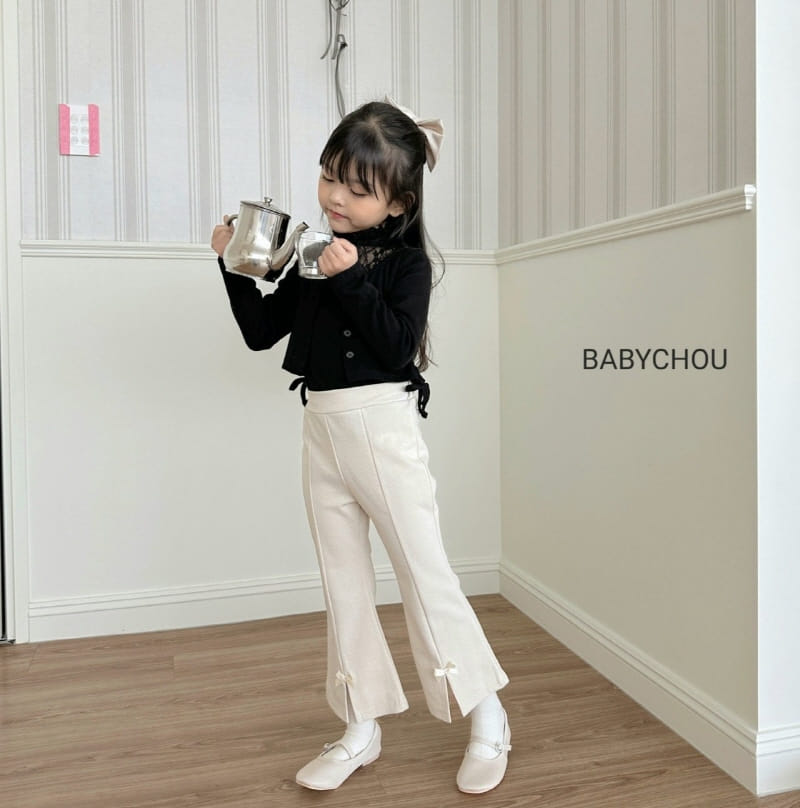 Babychou - Korean Children Fashion - #designkidswear - Slit Boots Cut Pants - 5