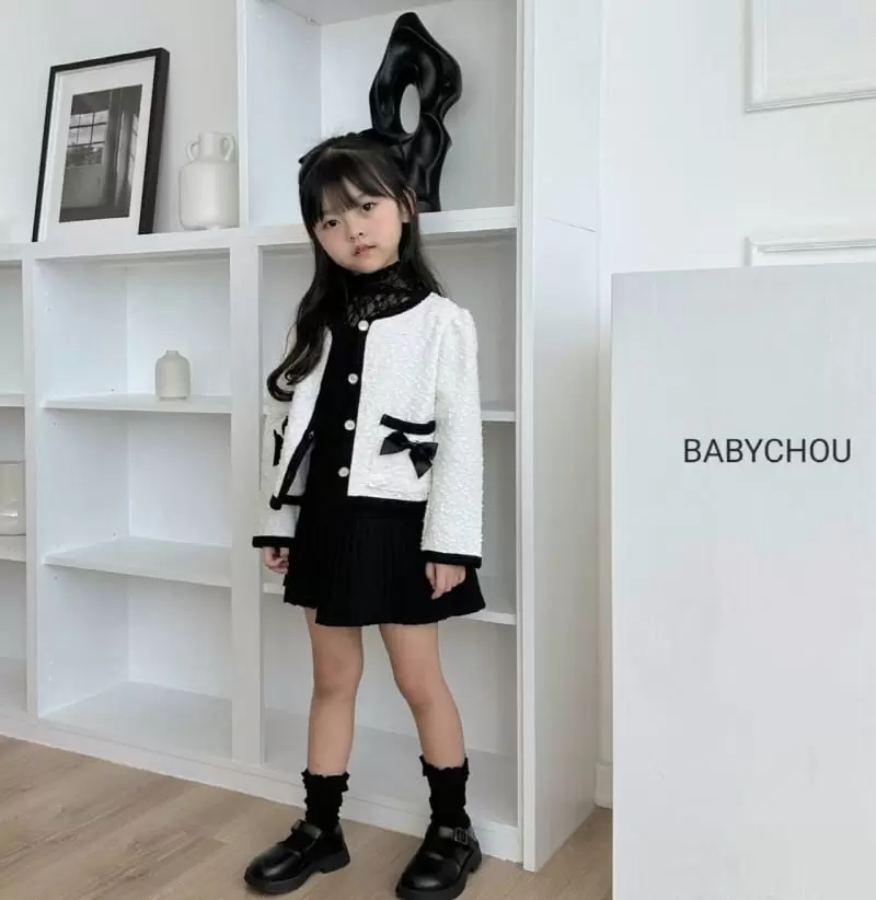 Babychou - Korean Children Fashion - #designkidswear - Ribbon Jacket - 2