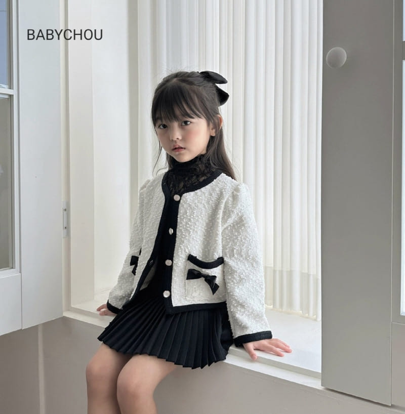 Babychou - Korean Children Fashion - #discoveringself - Ribbon Jacket - 4