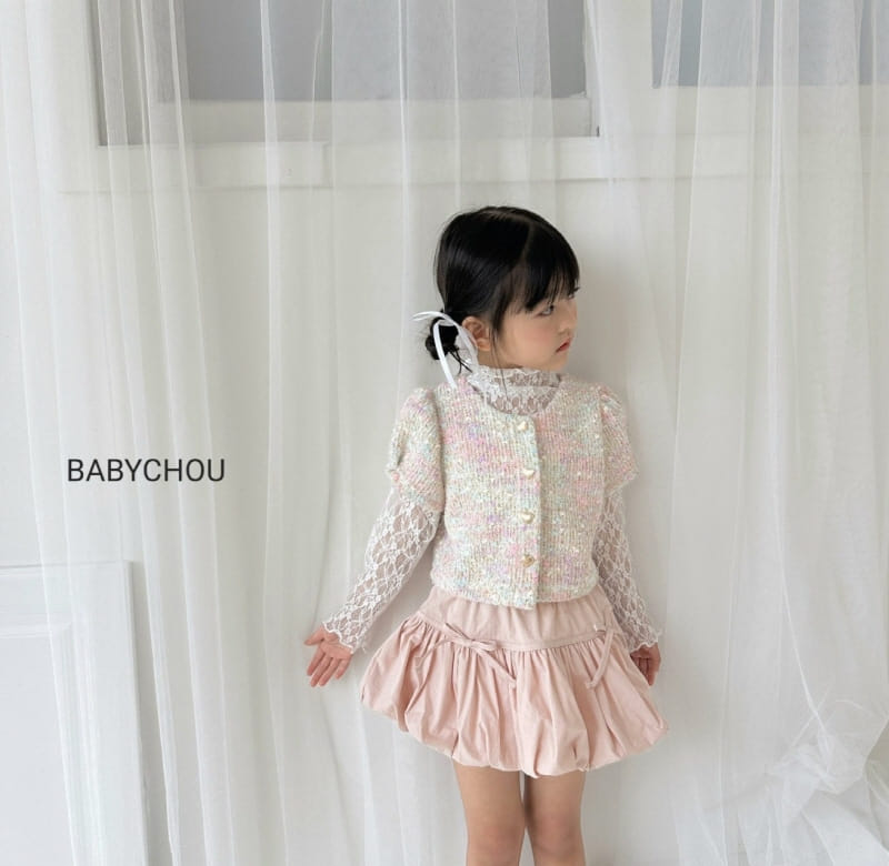 Babychou - Korean Children Fashion - #kidsshorts - Lace Turtleneck Tee - 11