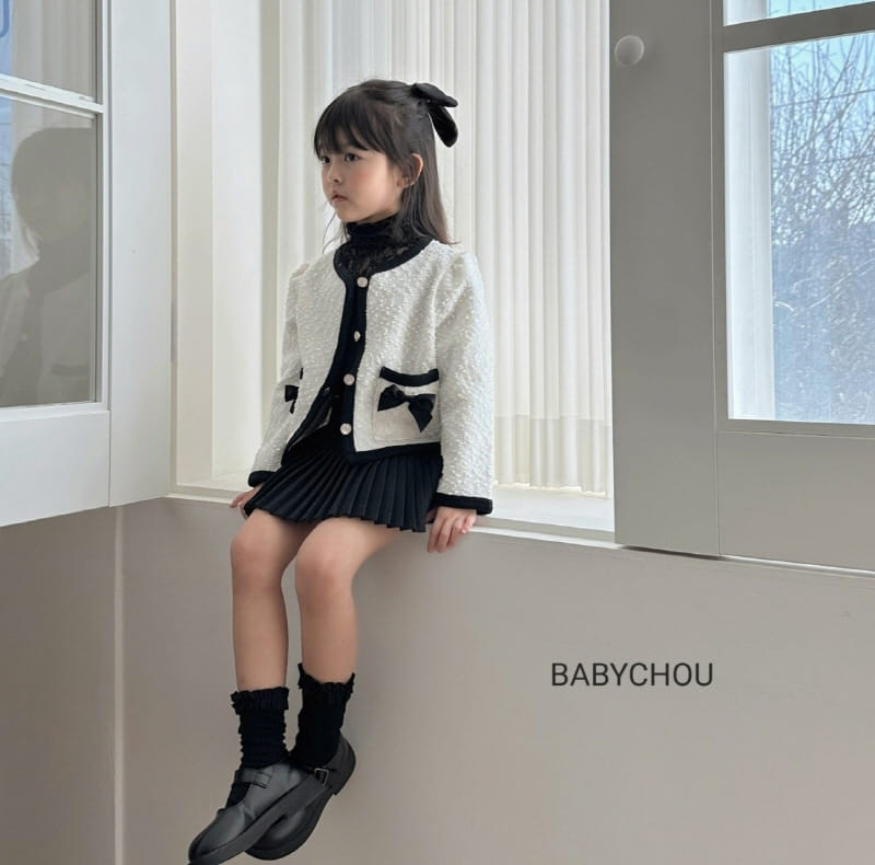 Babychou - Korean Children Fashion - #kidsshorts - Ribbon Jacket - 5