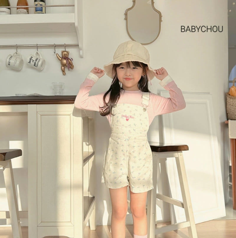 Babychou - Korean Children Fashion - #kidsstore - Small Flower Dungarees - 7