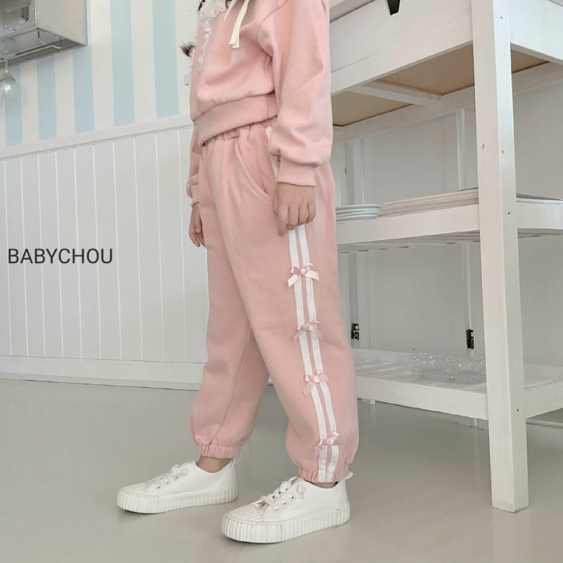 Babychou - Korean Children Fashion - #kidzfashiontrend - Two Line Jogger Pants - 9