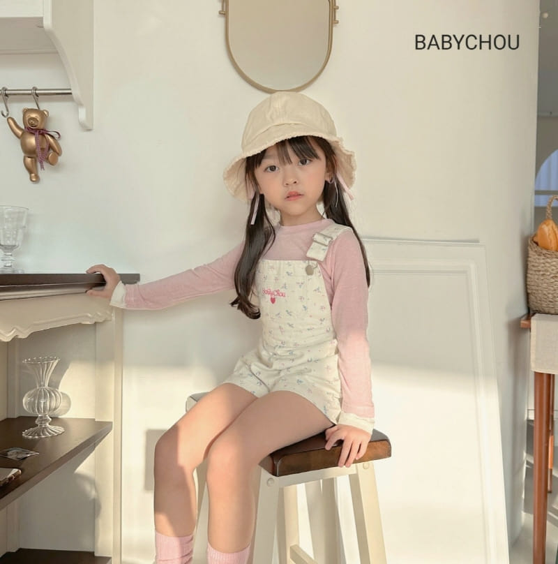 Babychou - Korean Children Fashion - #littlefashionista - Small Flower Dungarees - 10