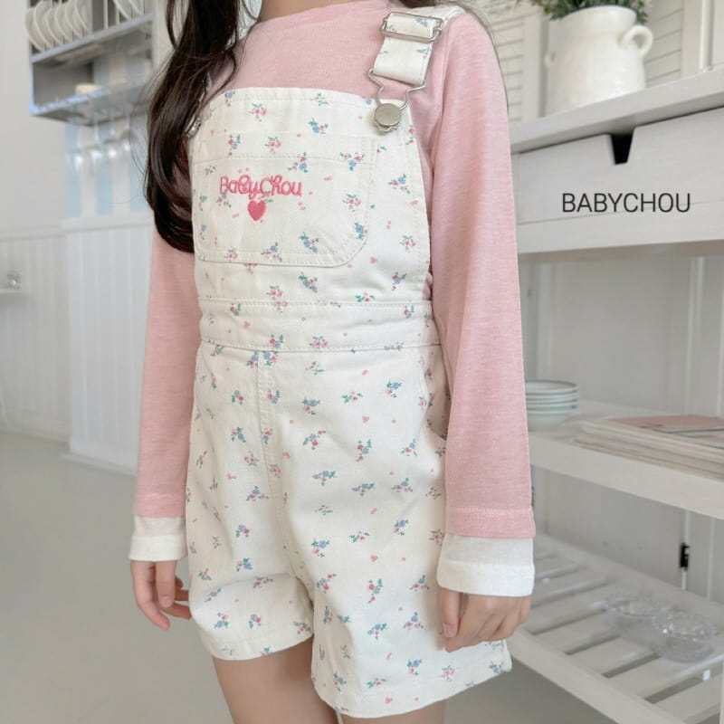 Babychou - Korean Children Fashion - #magicofchildhood - Small Flower Dungarees - 11