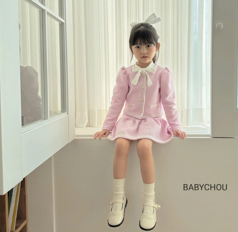 Babychou - Korean Children Fashion - #todddlerfashion - Ribbon Tie Puff Tee - 6