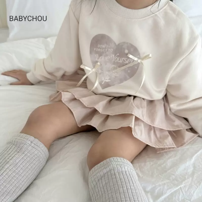 Babychou - Korean Children Fashion - #toddlerclothing - L Heart Sweatshirt - 8