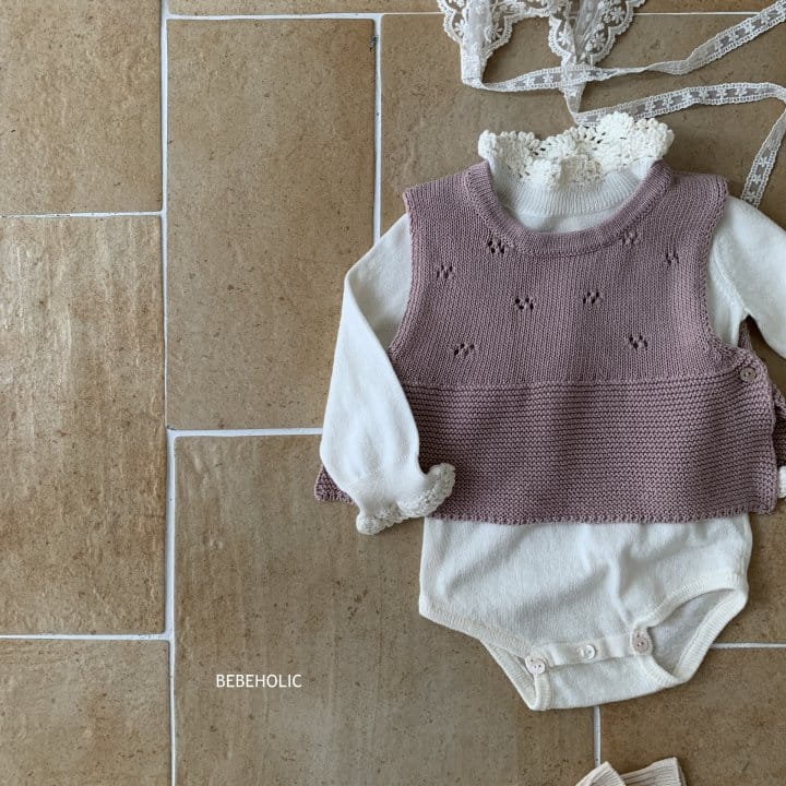 Bebe Holic - Korean Baby Fashion - #babylifestyle - Knit Lace Body Suit - 2