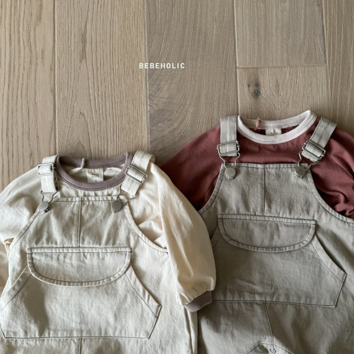 Bebe Holic - Korean Baby Fashion - #babyootd - Buckle Dungarees Body Suit - 2