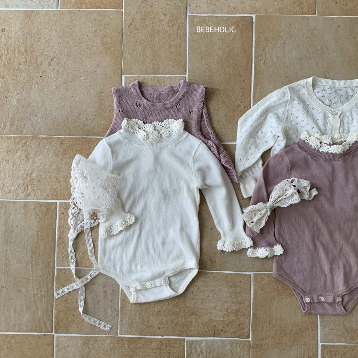 Bebe Holic - Korean Baby Fashion - #babyoninstagram - Knit Lace Body Suit - 4