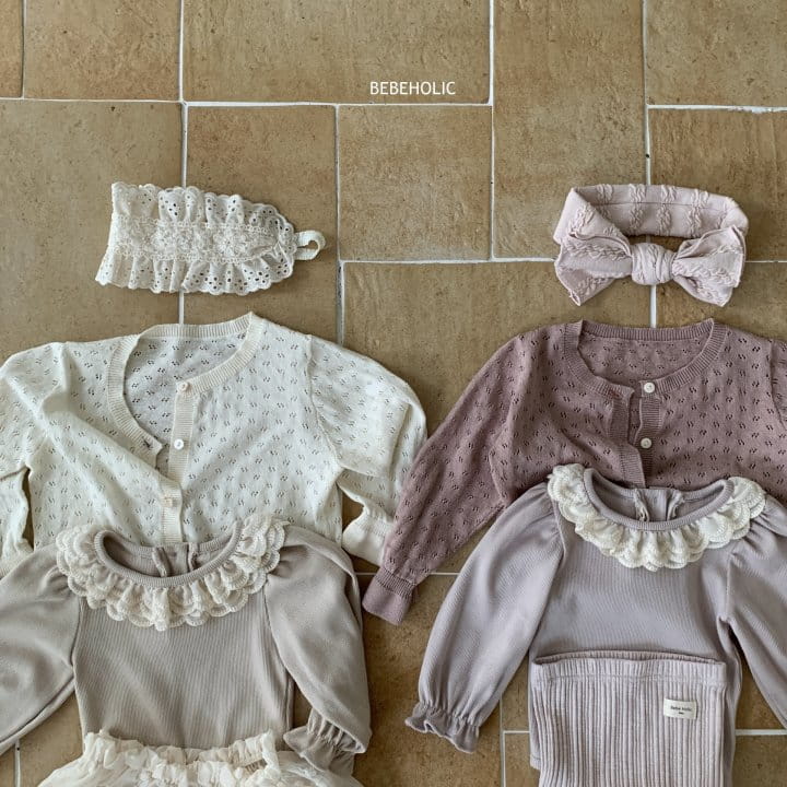 Bebe Holic - Korean Baby Fashion - #babyootd - Kint Punching Cardigan - 3