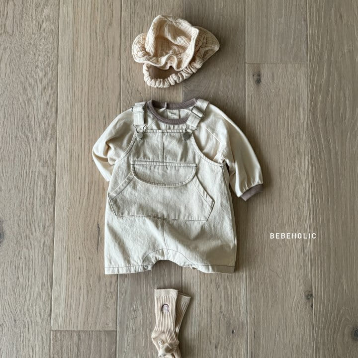 Bebe Holic - Korean Baby Fashion - #babyoutfit - Buckle Dungarees Body Suit - 4