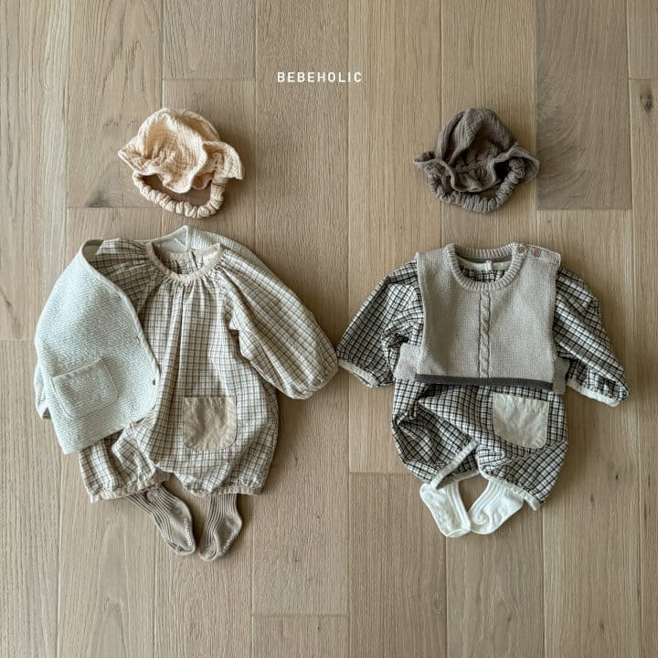 Bebe Holic - Korean Baby Fashion - #babyoutfit - Bani Check Body Suit