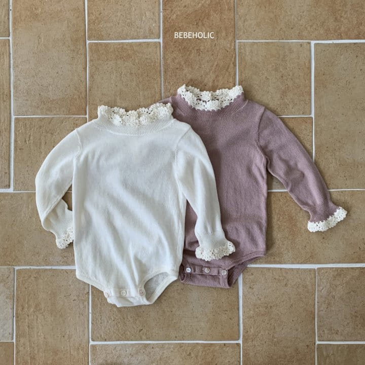 Bebe Holic - Korean Baby Fashion - #babyoutfit - Knit Lace Body Suit - 6