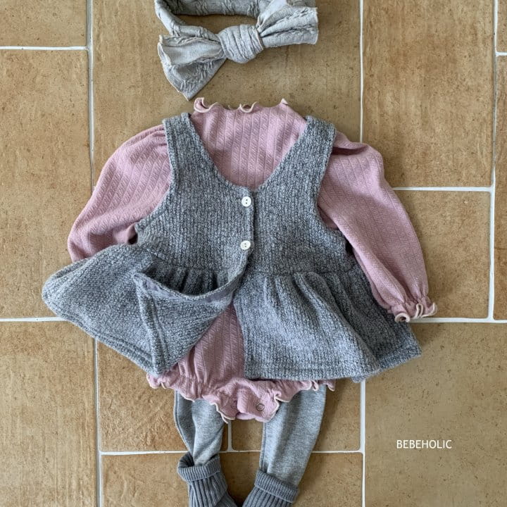 Bebe Holic - Korean Baby Fashion - #smilingbaby - Jacquard Frill Body Suit - 7