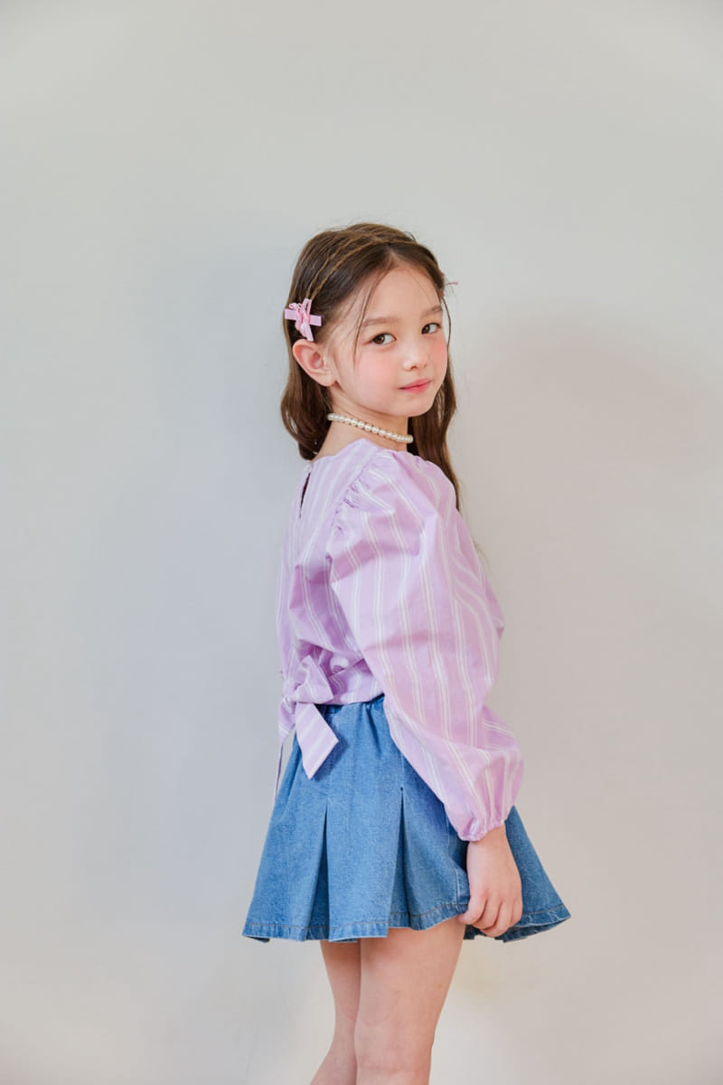 Berry Berry - Korean Children Fashion - #kidsshorts - White Ribbon Blouse - 6