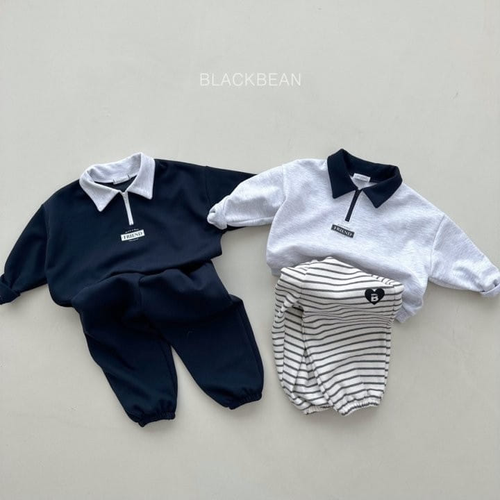 Black Bean - Korean Children Fashion - #discoveringself - Friend Top Bottom Set - 6