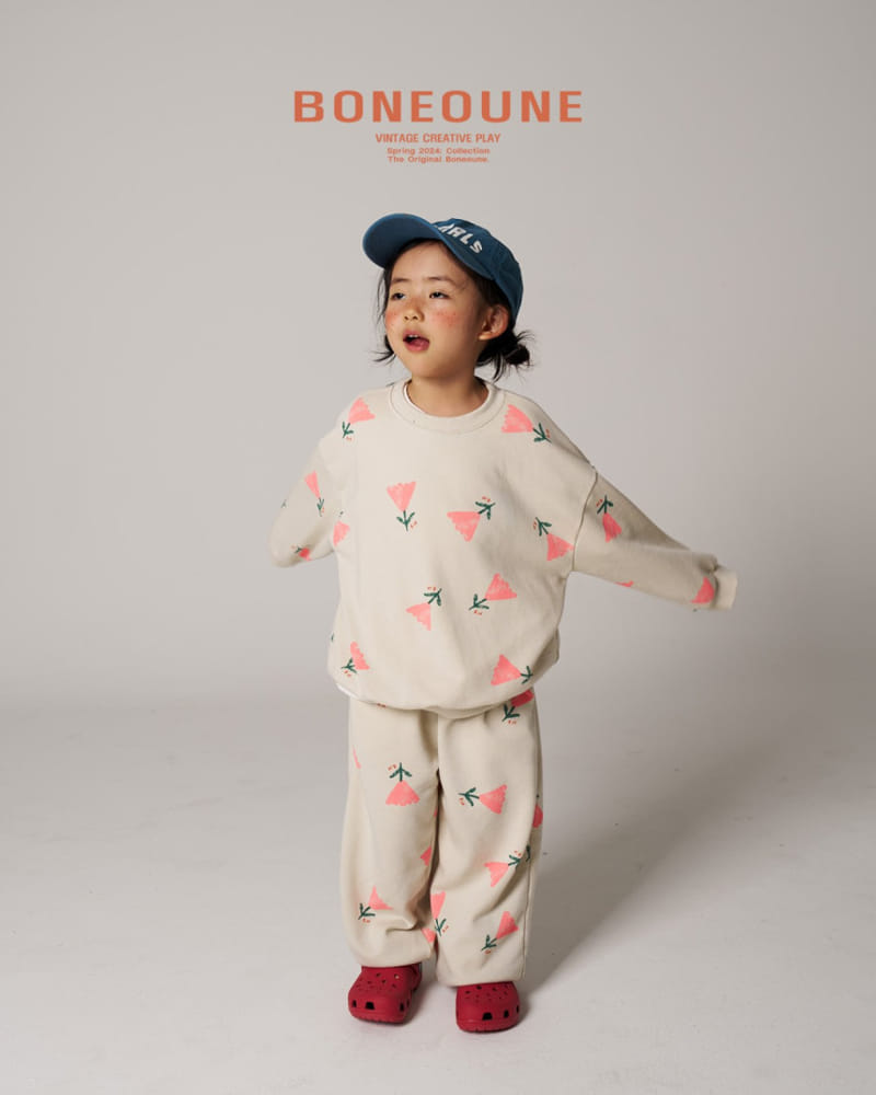 Boneoune - Korean Children Fashion - #Kfashion4kids - Triangle Flower Jogger Pants - 6