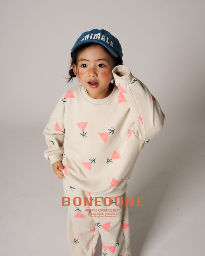 Boneoune - Korean Children Fashion - #fashionkids - Triangle Flower Jogger Pants - 2