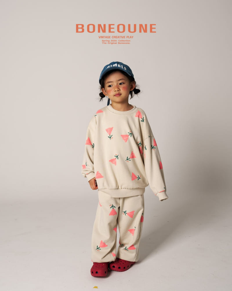 Boneoune - Korean Children Fashion - #kidsshorts - Triangle Flower Jogger Pants - 4