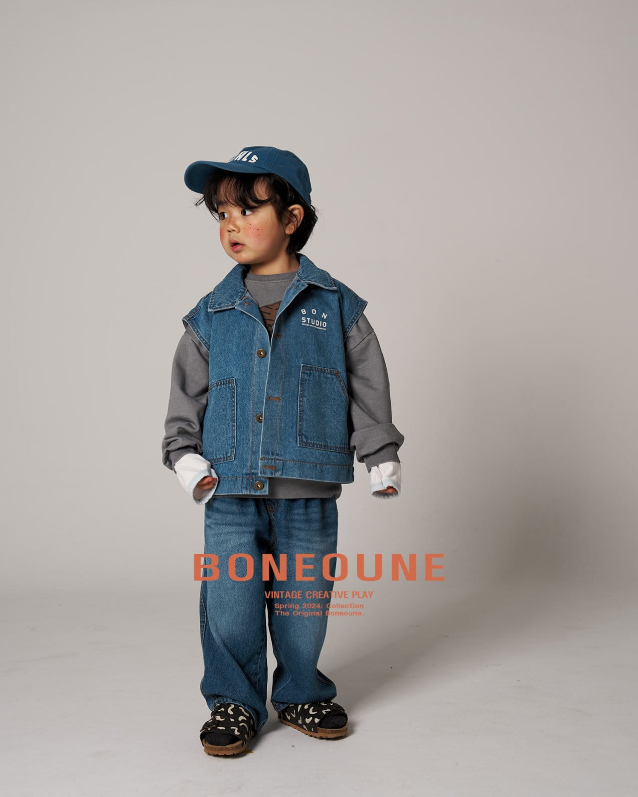 Boneoune - Korean Children Fashion - #kidzfashiontrend - Denim Vest - 6