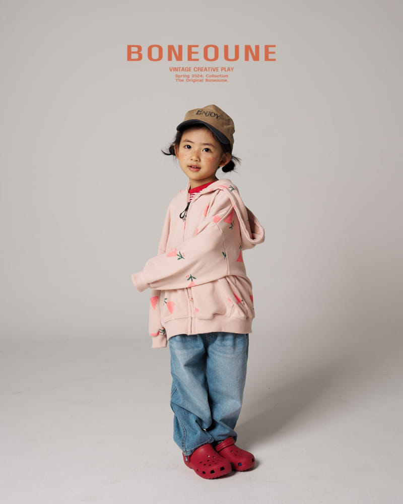 Boneoune - Korean Children Fashion - #kidzfashiontrend - Triangle Flower Hoody Zip Up - 7