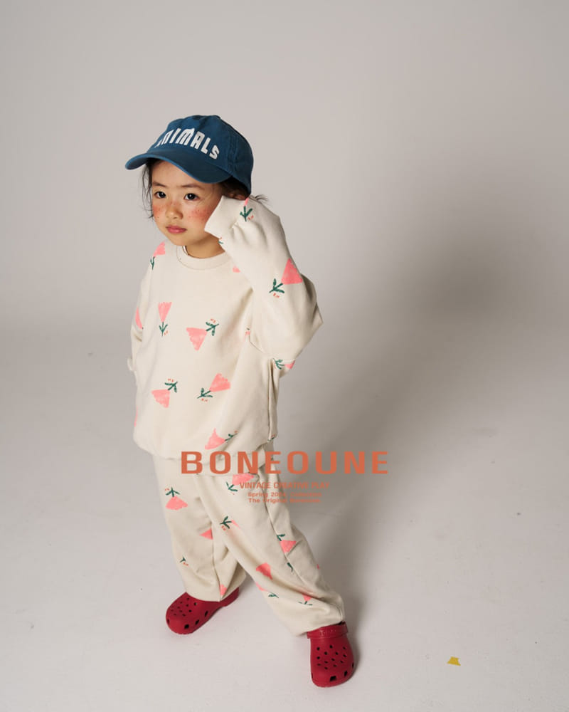 Boneoune - Korean Children Fashion - #littlefashionista - Triangle Flower Jogger Pants - 7