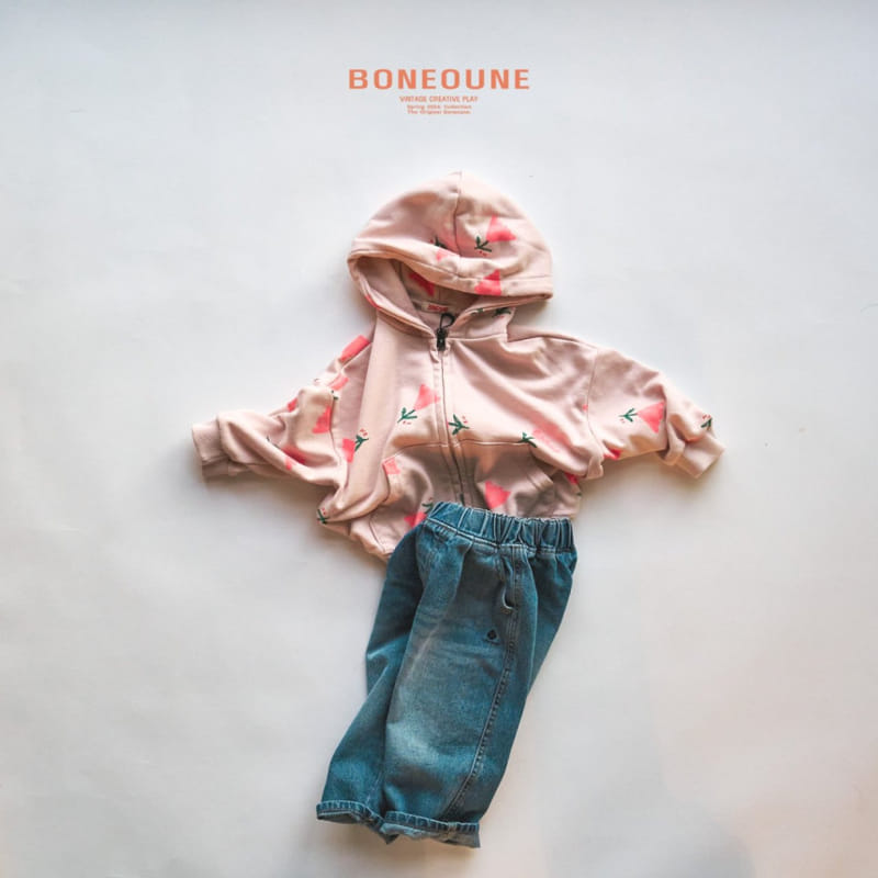 Boneoune - Korean Children Fashion - #magicofchildhood - Triangle Flower Hoody Zip Up - 10