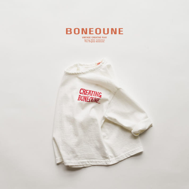 Boneoune - Korean Children Fashion - #toddlerclothing - Logo Single Tee - 4