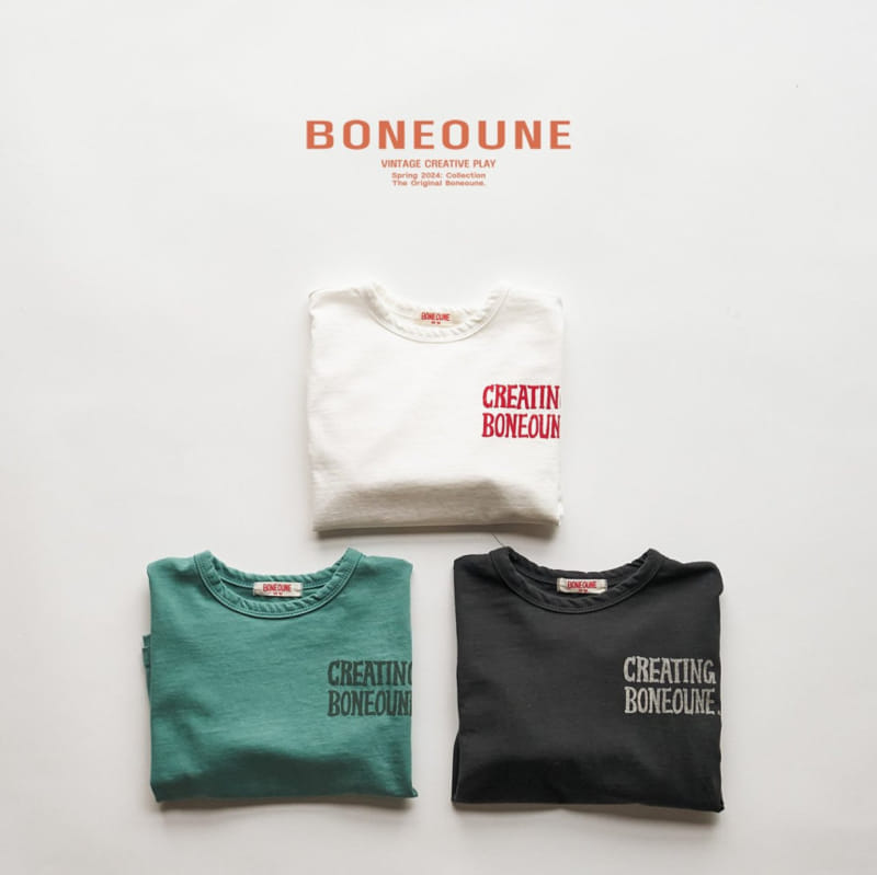 Boneoune - Korean Children Fashion - #todddlerfashion - Logo Single Tee - 2