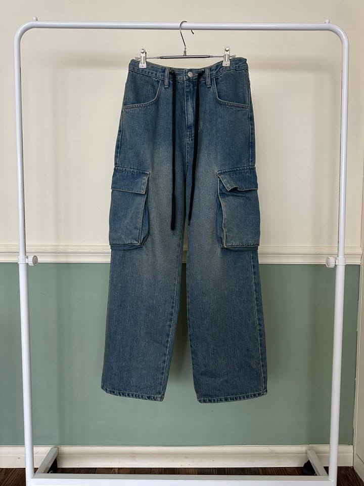 Bricklane - Korean Women Fashion - #momslook - String Suspender Denim Pants