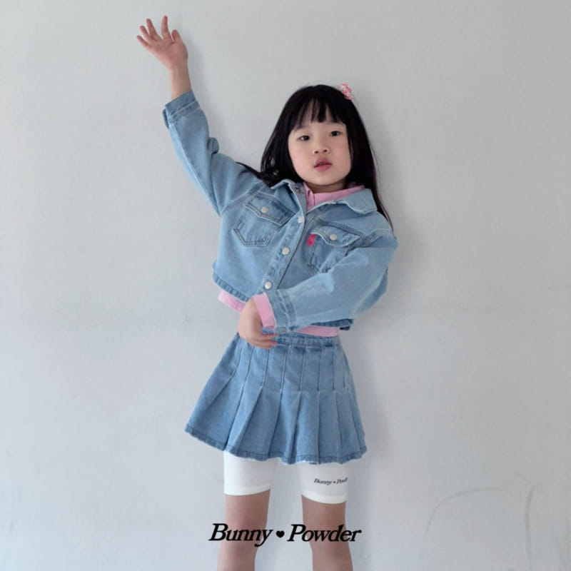 Bunny Powder - Korean Children Fashion - #designkidswear - Crop Denim Jacket - 10