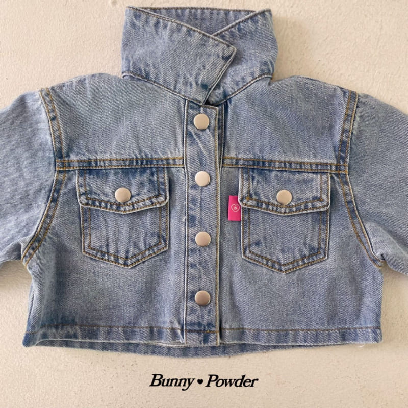 Bunny Powder - Korean Children Fashion - #littlefashionista - Crop Denim Jacket - 3