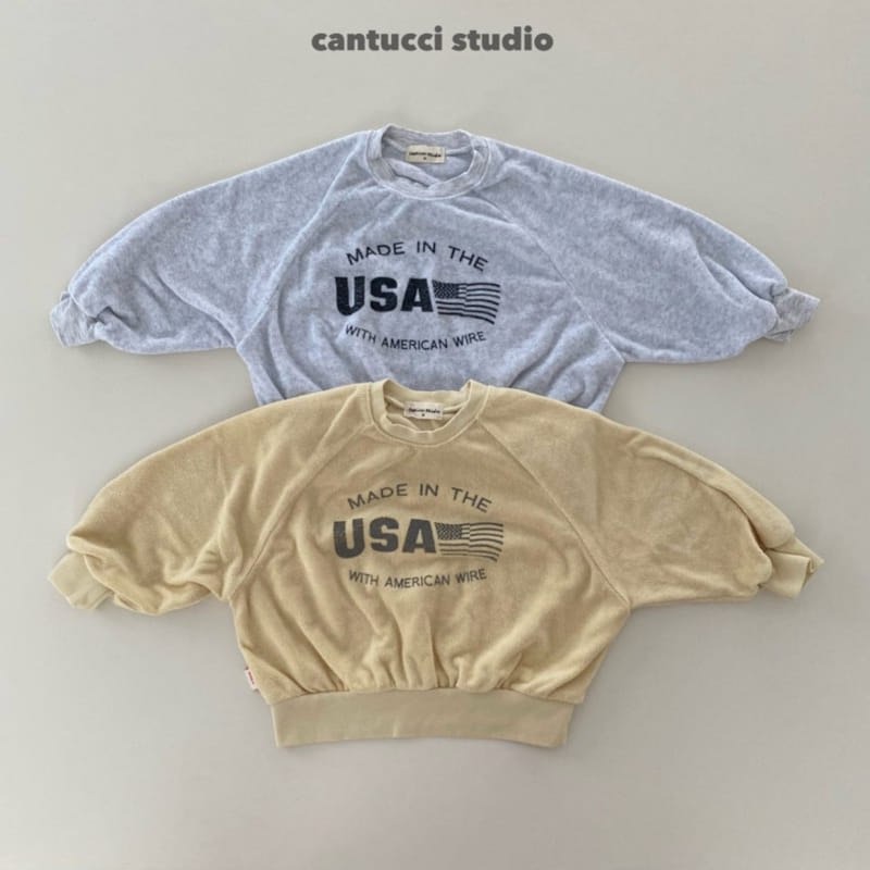 Cantucci Studio - Korean Children Fashion - #kidsshorts - Usa Teryy Sweatshirt