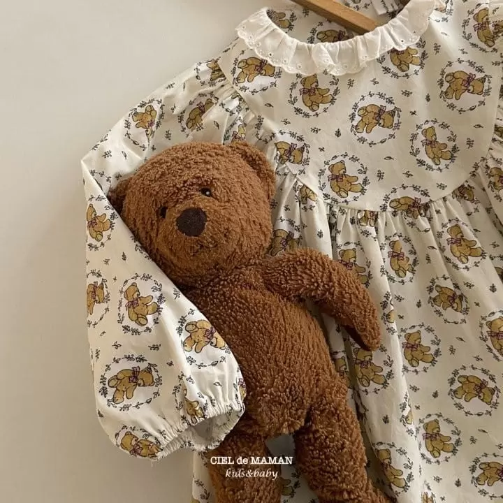 Ciel De Maman - Korean Baby Fashion - #babyoninstagram - Teddy Bear One-Piece - 3