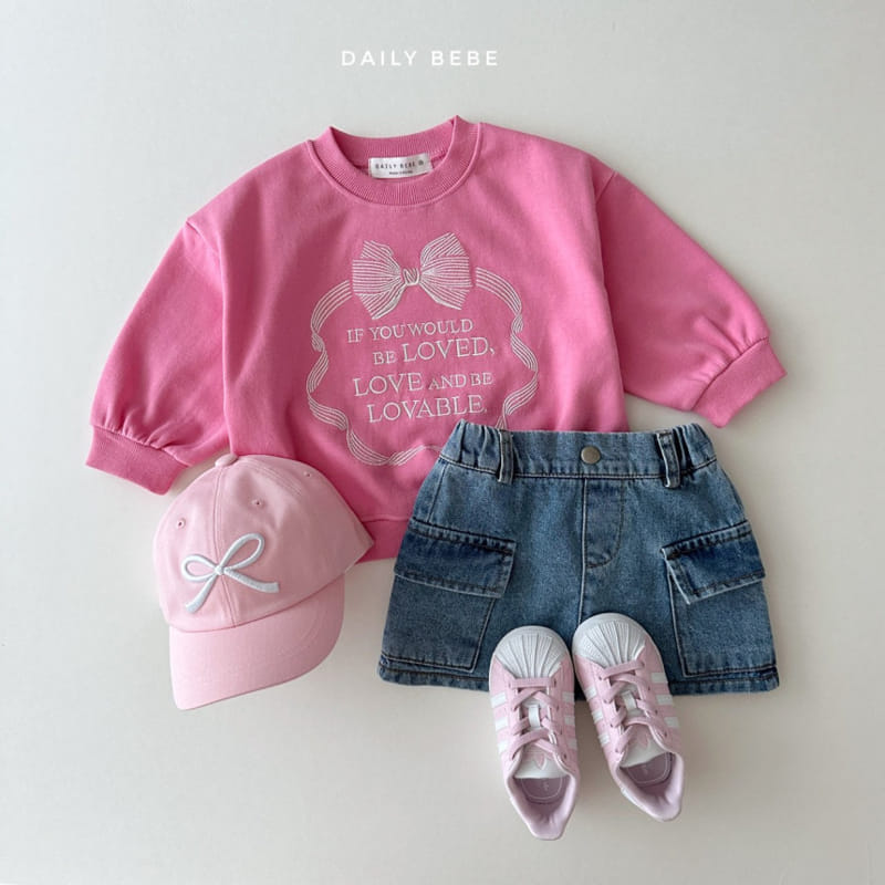 Daily Bebe - Korean Children Fashion - #childofig - Ribbon Embroidery Sweatshirt - 3