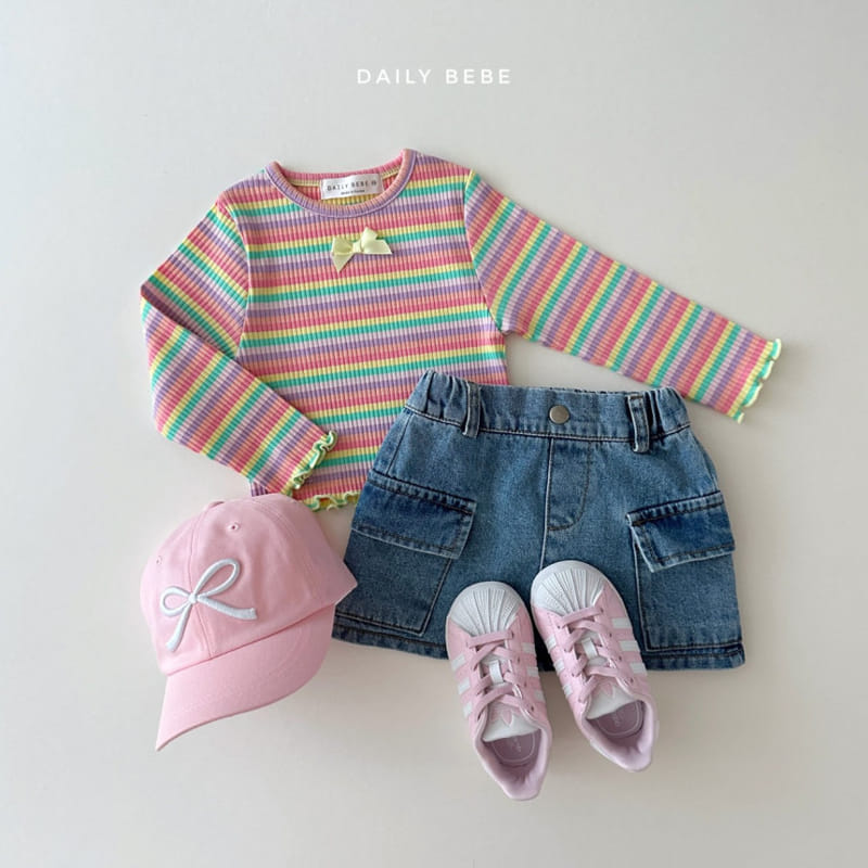 Daily Bebe - Korean Children Fashion - #childofig - Ribbon Crop Tee - 5