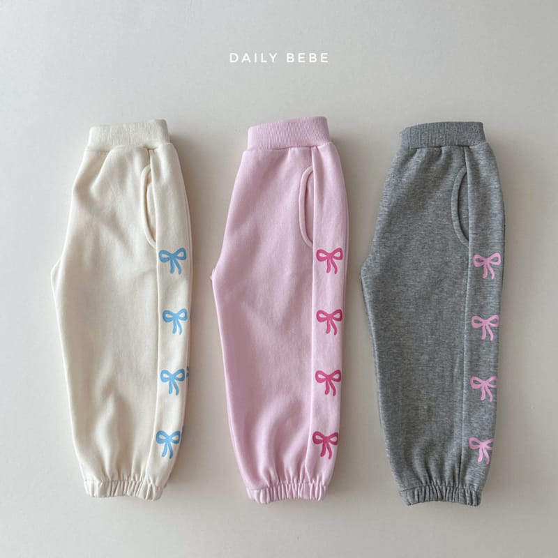 Daily Bebe - Korean Children Fashion - #fashionkids - Ribbon Jogger Pants